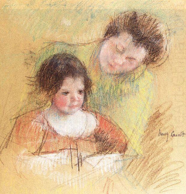 Mary Cassatt Reine Leaning Over Margot's Shoulder china oil painting image